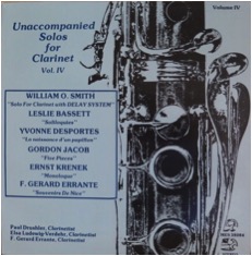 Unaccompanied Solos for Clarinet Vol. IV  - cover